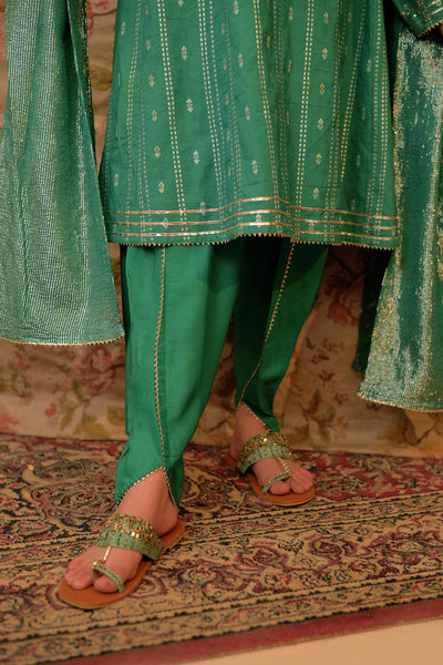 GBD-02891 | Turquoise Green & Gold | Casual Plus 3 Piece Suit | Viscose Cotton Filament Jacquard