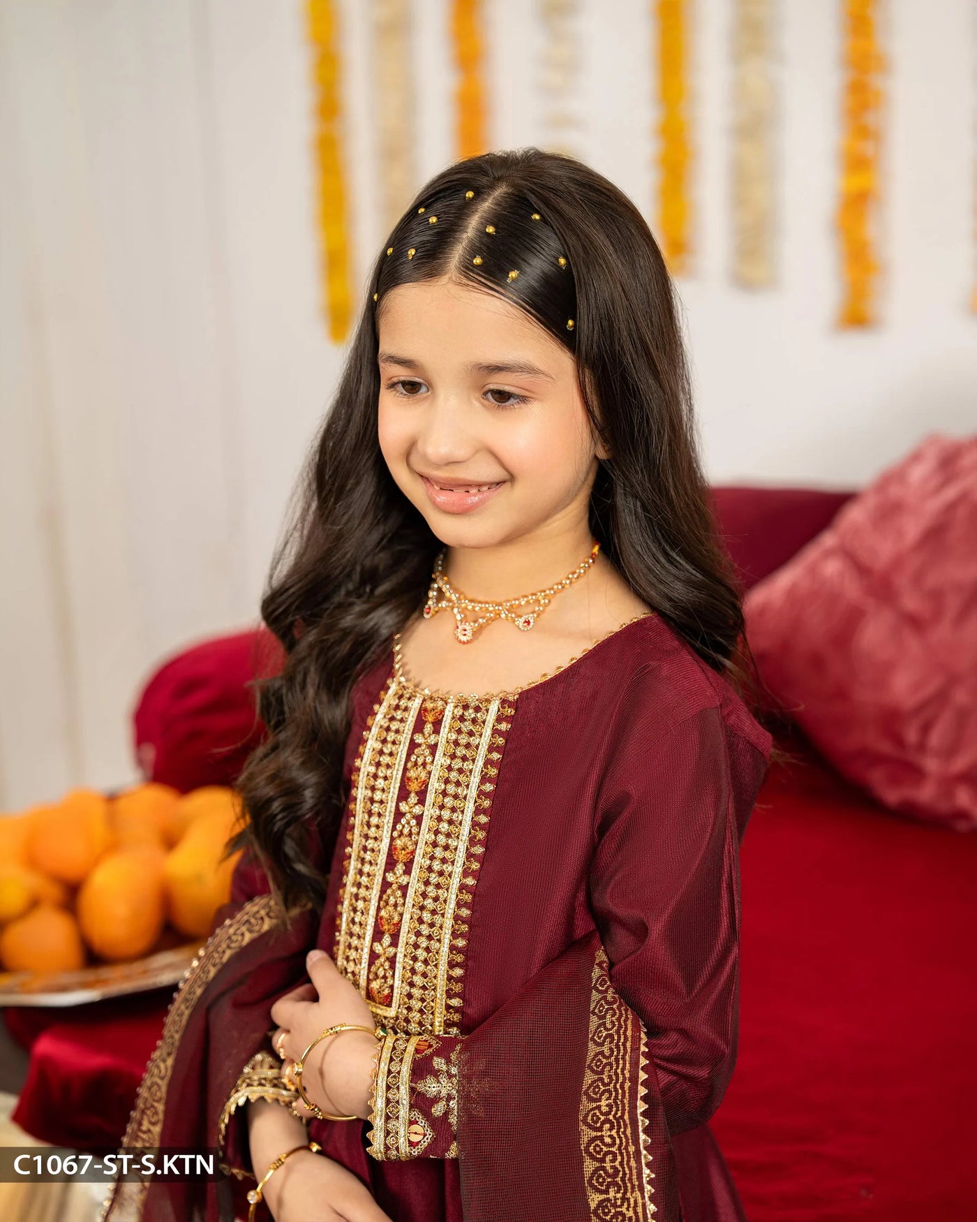 Kids 3 Piece Embroidered Suit | 1067-ST-S.KTN