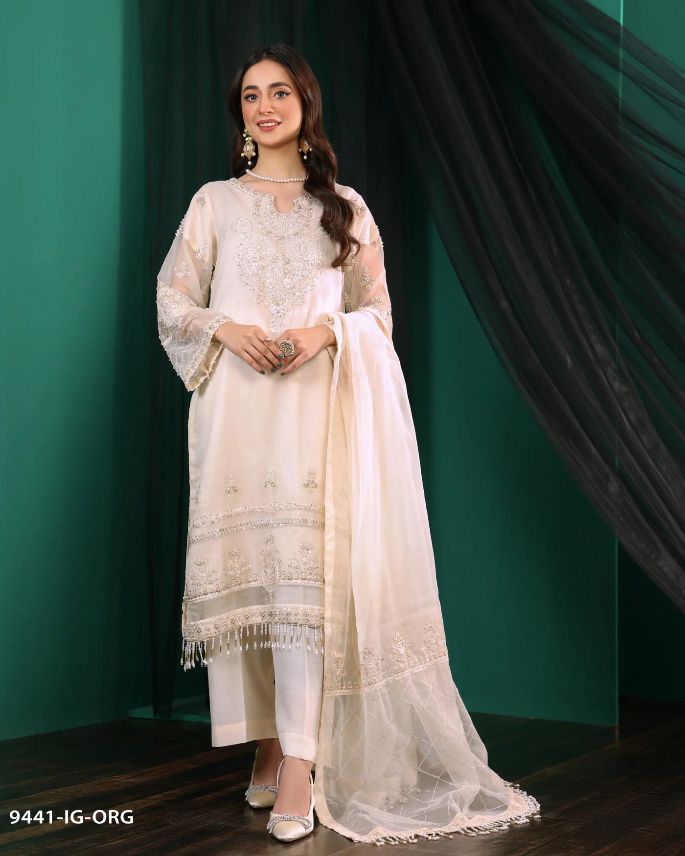 FORMAL 3PC EMBROIDERED SUIT | 9441-IG-ORZ