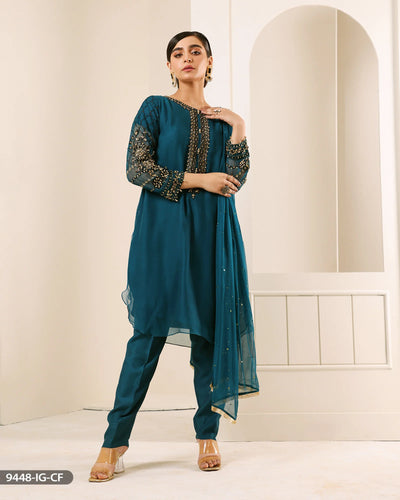 FORMAL 3PC EMBROIDERED SUIT | 9448-IG-CF