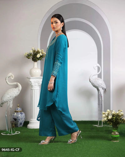 Embroidered Chiffon Suit | 9645-IG-CF