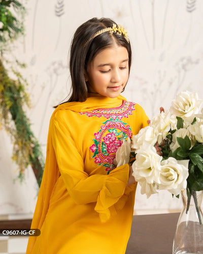 Kids 3 Piece Chiffon Suit | 9607-IG-CF