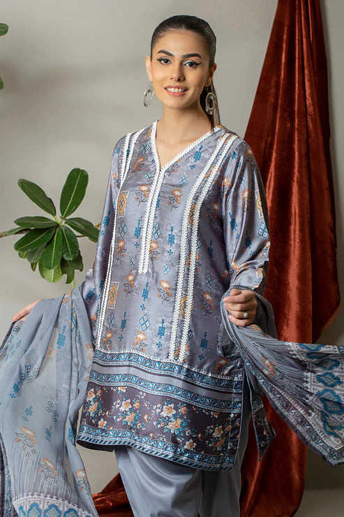 3 Piece – Digitally Printed Silk – 8288